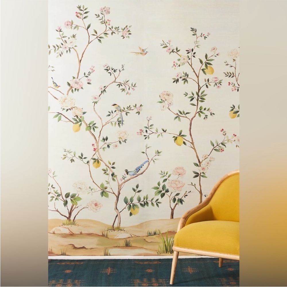 Anthropologie Blossom Chinoisserie Mural NWT